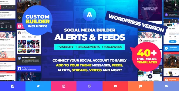 asgard social media alerts feeds wordpress builder facebook instagram twitch and more 1