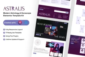 Astralis – Modern Astrology & Horoscope Elementor Template Kit
