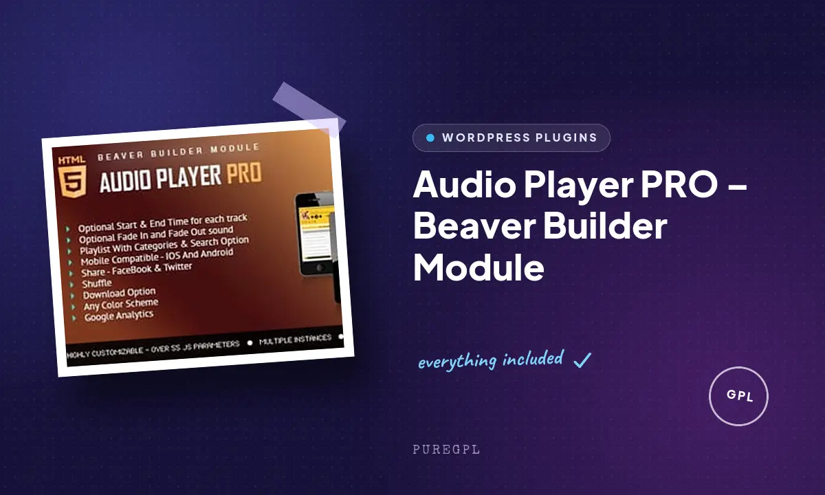 Audio Player PRO – Beaver Builder Module
