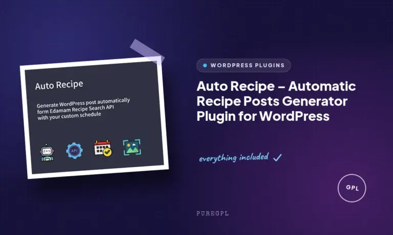 auto recipe automatic recipe posts generator plugin for wordpress