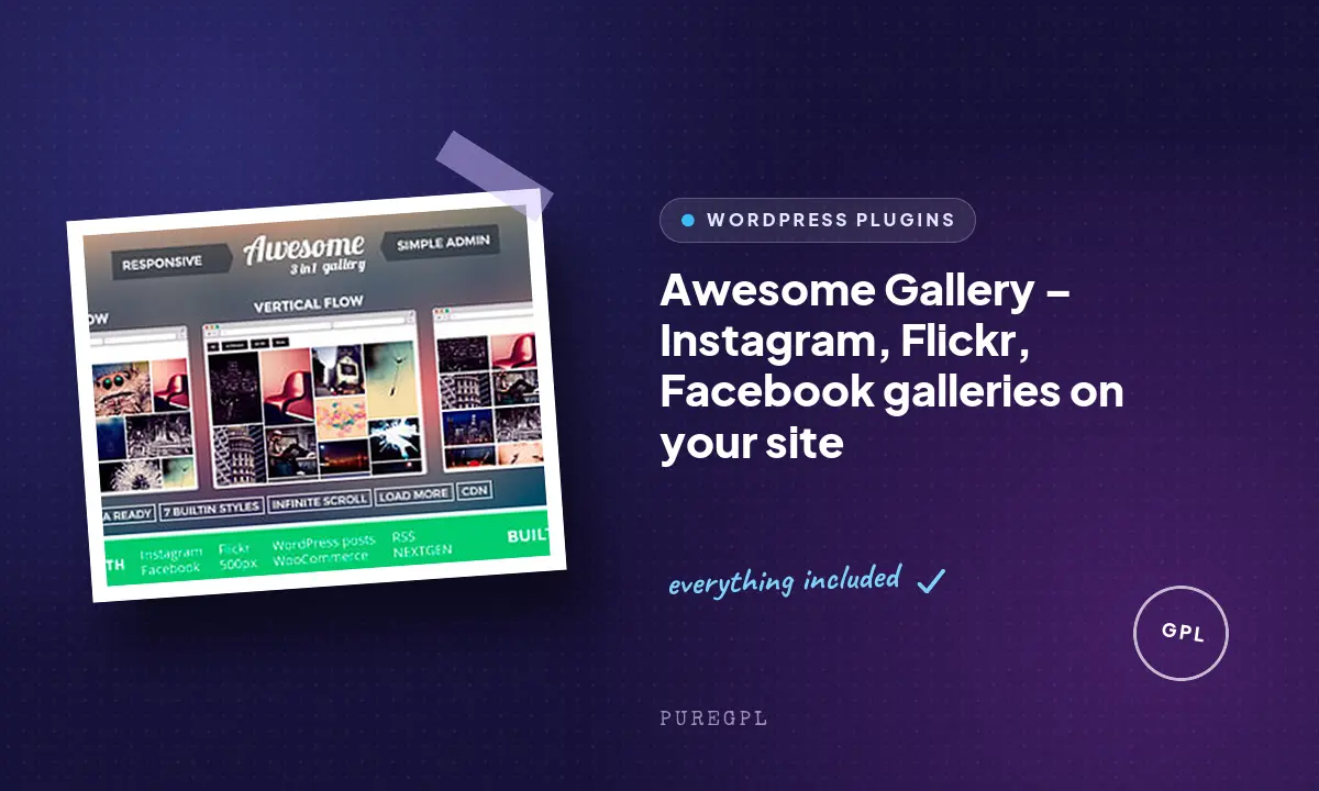 Awesome Gallery – Instagram, Flickr, Facebook galleries on your site