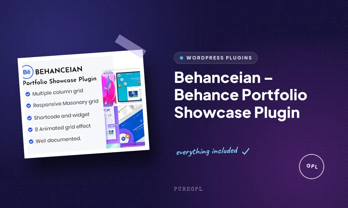 Behanceian – Behance Portfolio Showcase Plugin