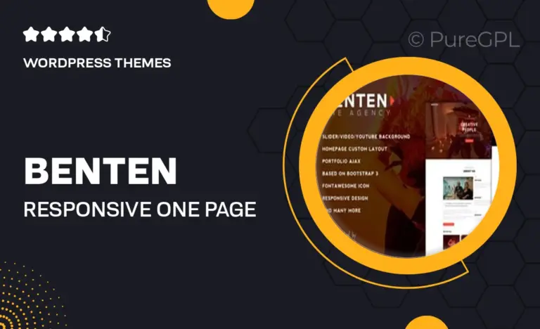 benten responsive one page portfolio theme