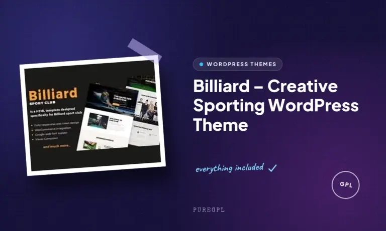 billiard creative sporting wordpress theme