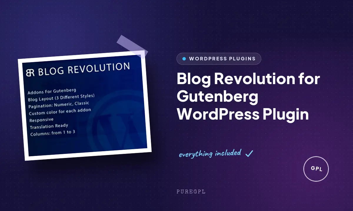 Blog Revolution for Gutenberg WordPress Plugin