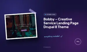 bobby creative service landing page drupal 8 theme