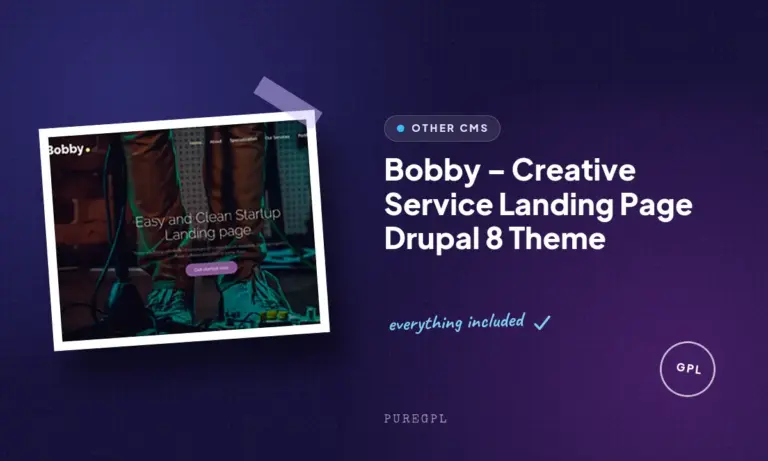 bobby creative service landing page drupal 8 theme