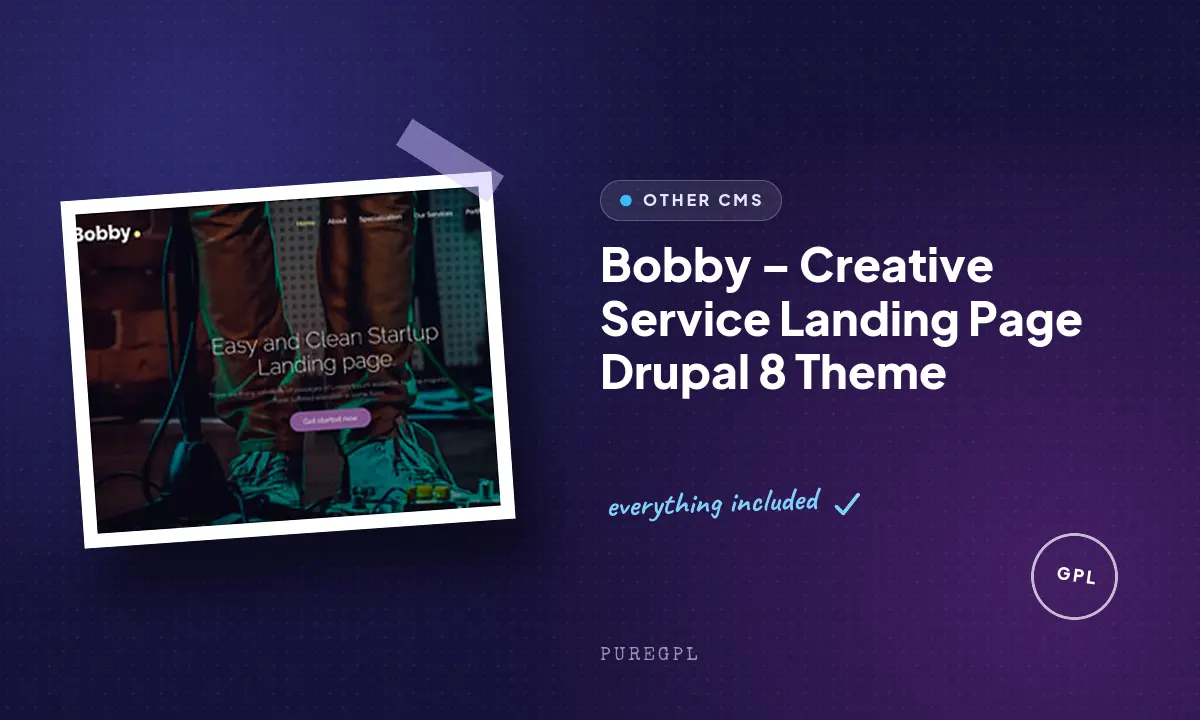Bobby – Creative Service Landing Page Drupal 8 Theme