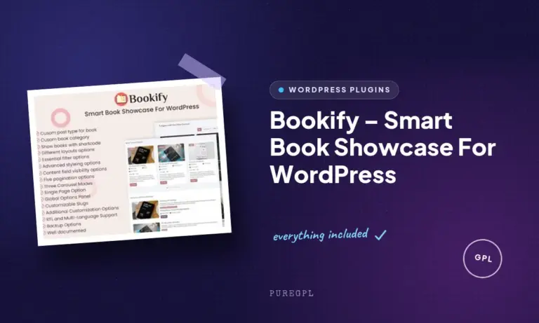 bookify smart book showcase for wordpress