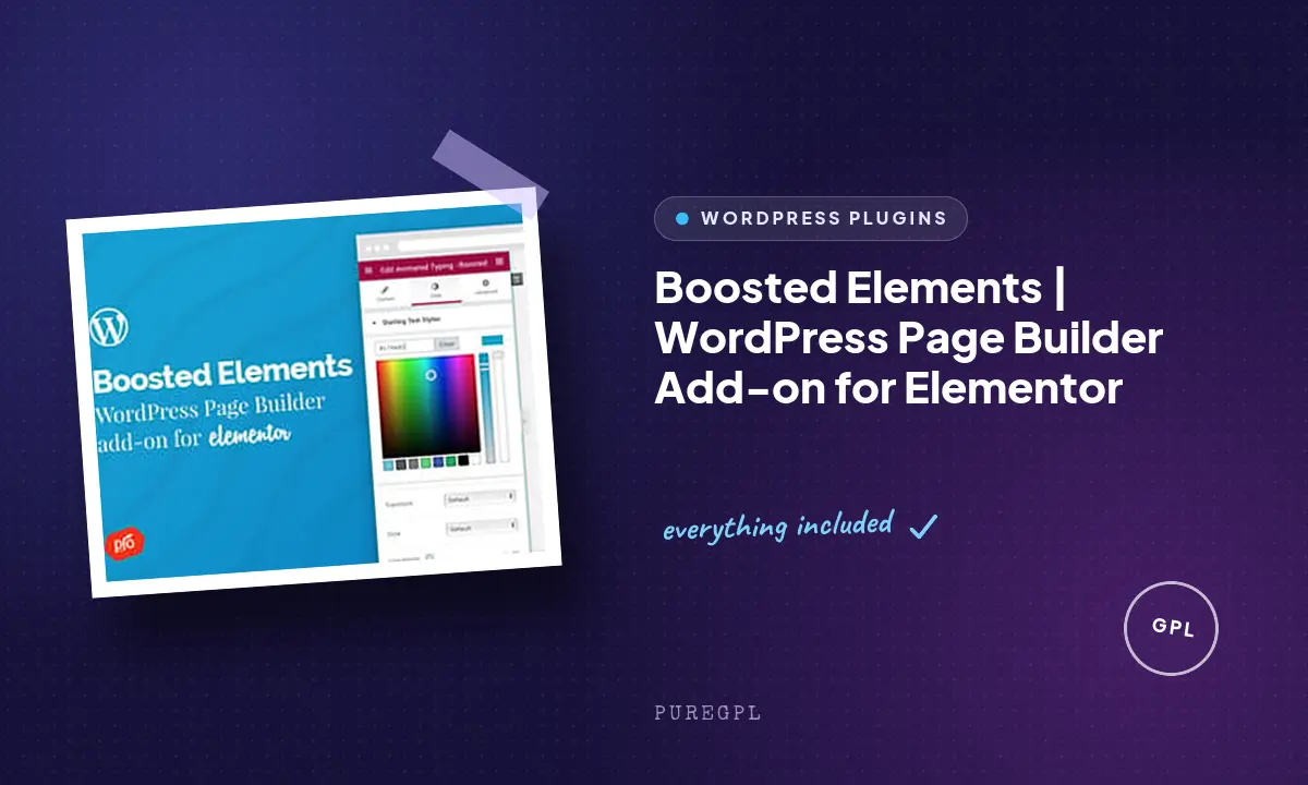 Boosted Elements | WordPress Page Builder Add-on for Elementor
