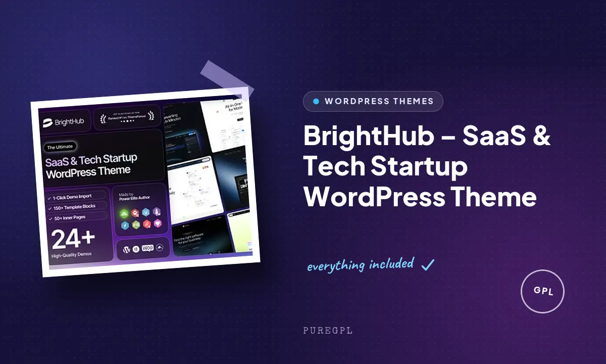BrightHub – SaaS & Tech Startup WordPress Theme