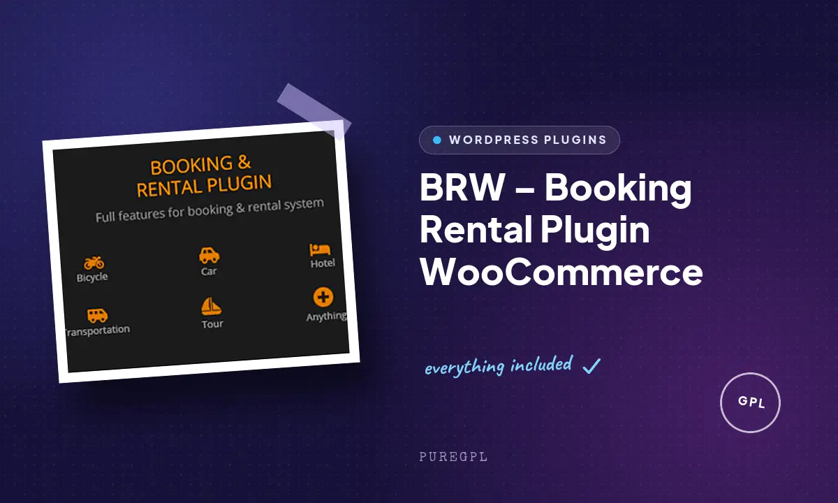 BRW – Booking Rental Plugin WooCommerce