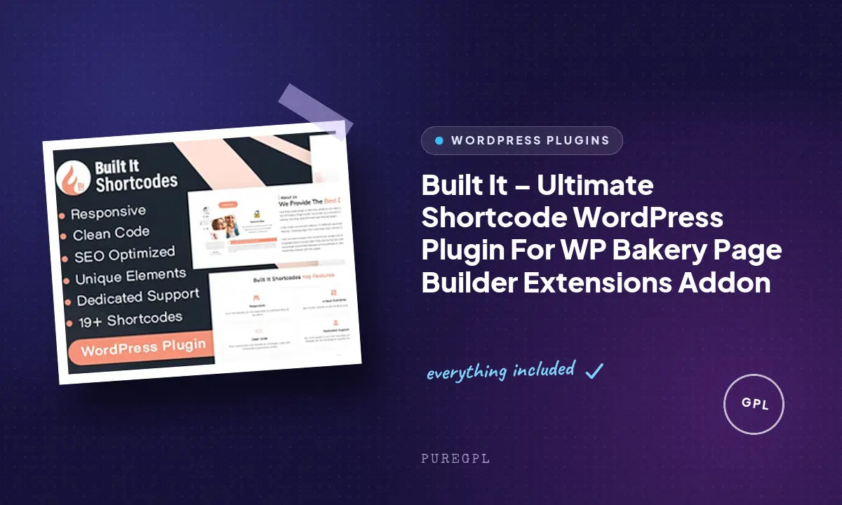Built It – Ultimate Shortcode WordPress Plugin For WP Bakery Page Builder Extensions Addon