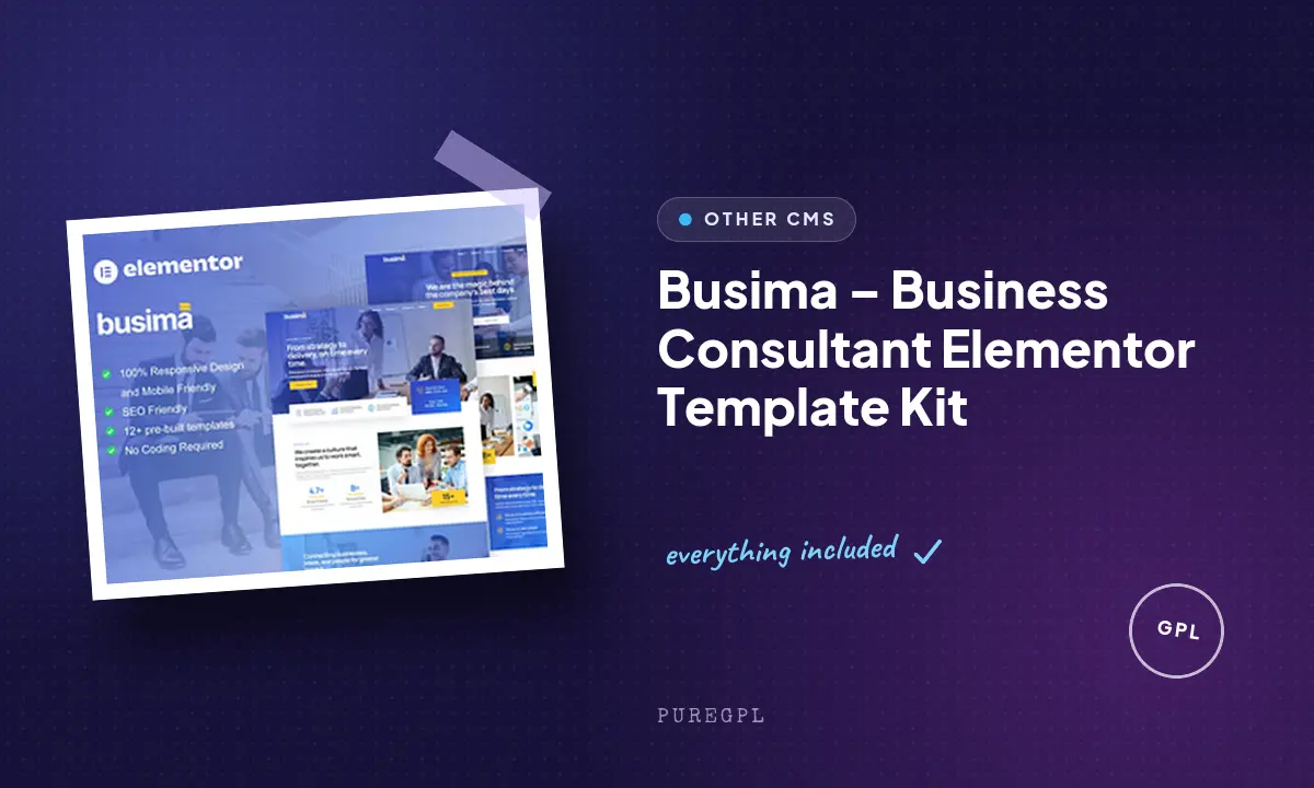 Busima – Business Consultant Elementor Template Kit