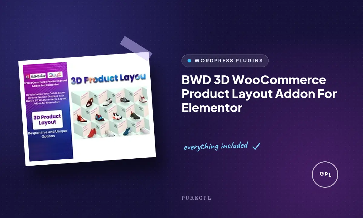 BWD 3D WooCommerce Product Layout Addon For Elementor