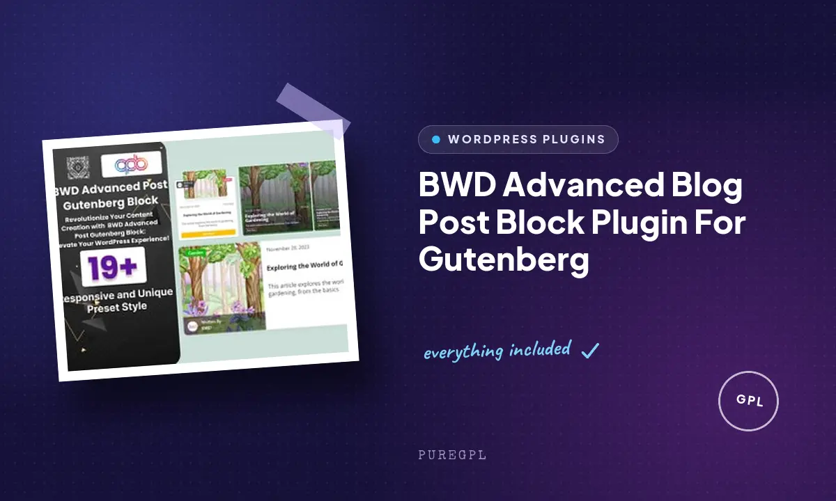 BWD Advanced Blog Post Block Plugin For Gutenberg