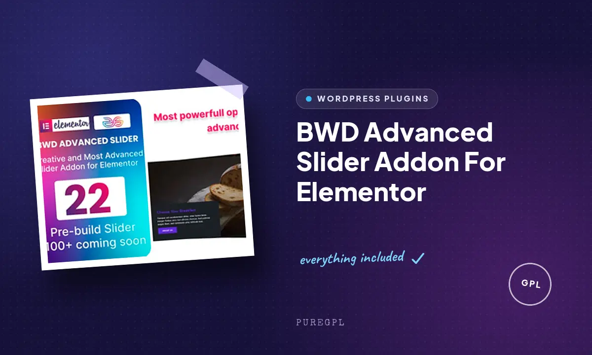 BWD Advanced Slider Addon For Elementor