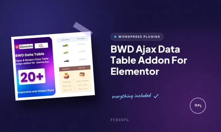 bwd ajax data table addon for elementor