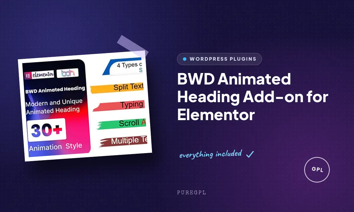 BWD Animated Heading Add-on for Elementor
