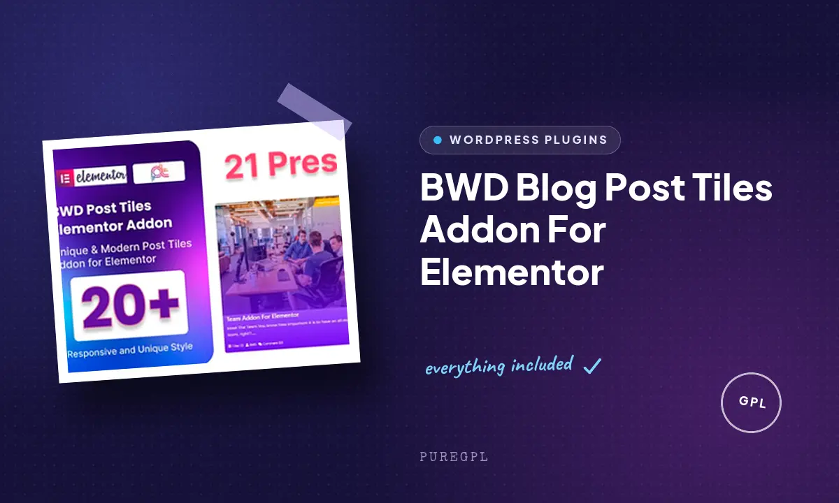 BWD Blog Post Tiles Addon For Elementor