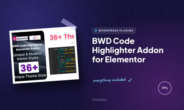 bwd code highlighter addon for elementor