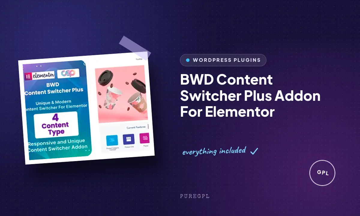 BWD Content Switcher Plus Addon For Elementor