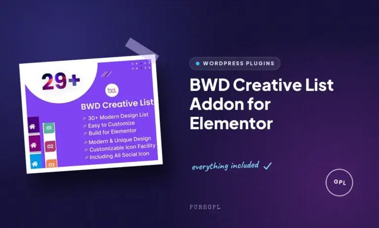 bwd creative list addon for elementor