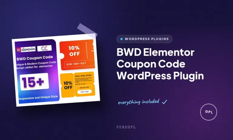 bwd elementor coupon code wordpress plugin
