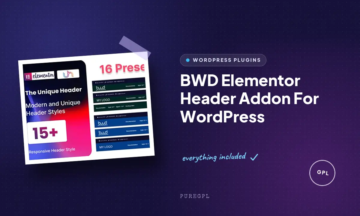 BWD Elementor Header Addon For WordPress
