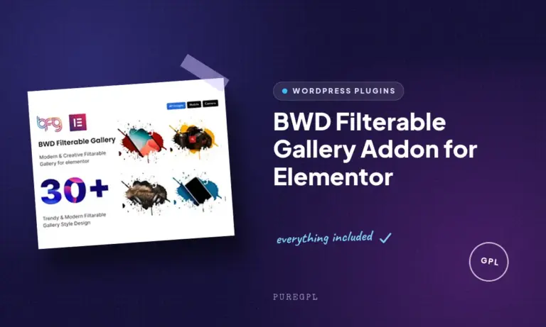 bwd filterable gallery addon for elementor