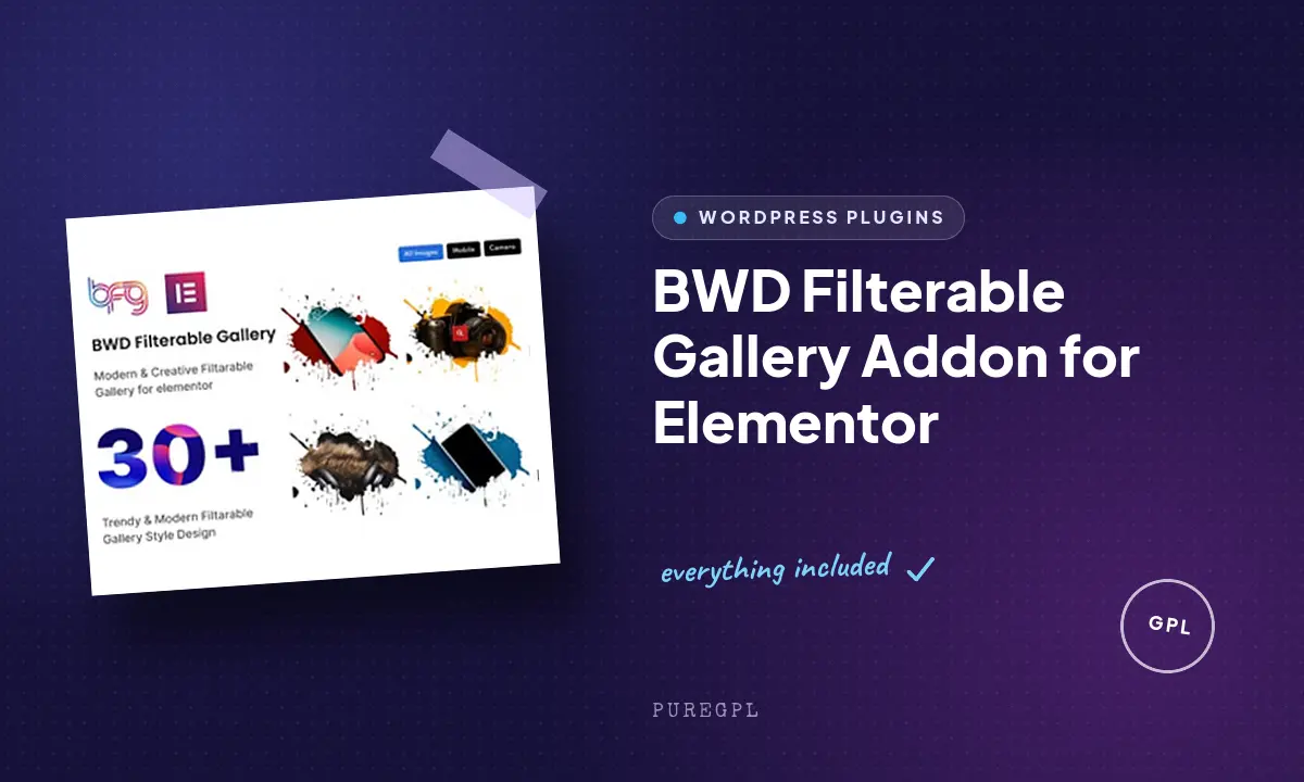 BWD Filterable Gallery Addon for Elementor