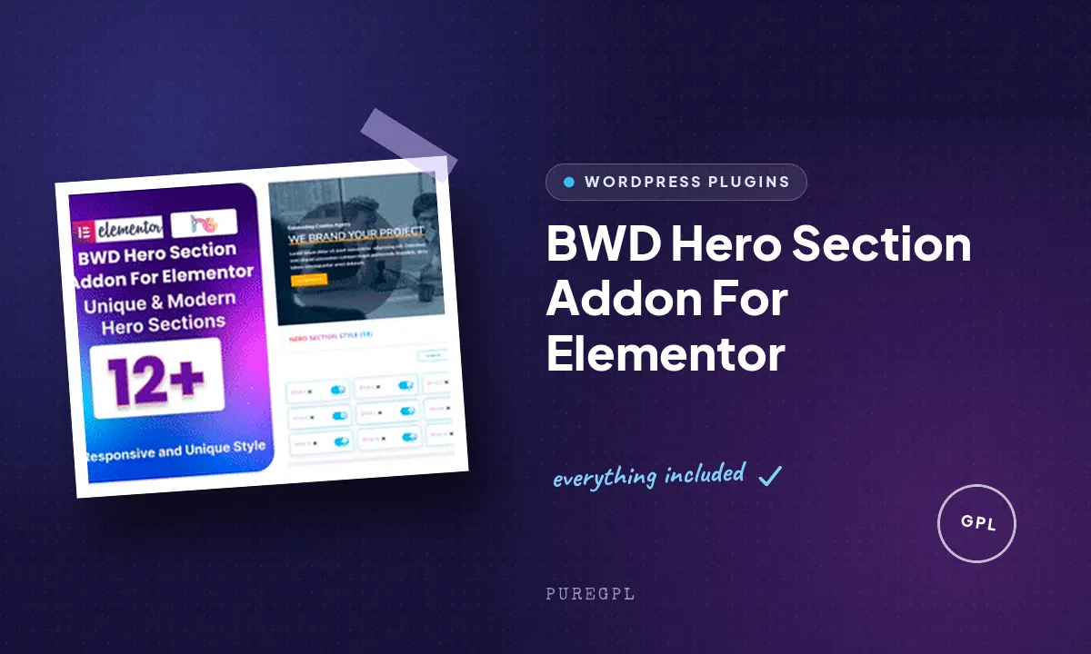 BWD Hero Section Addon For Elementor