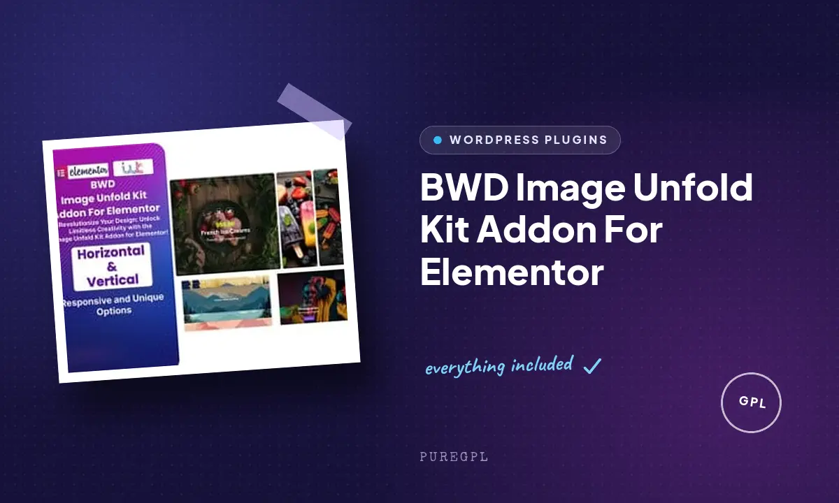 BWD Image Unfold Kit Addon For Elementor