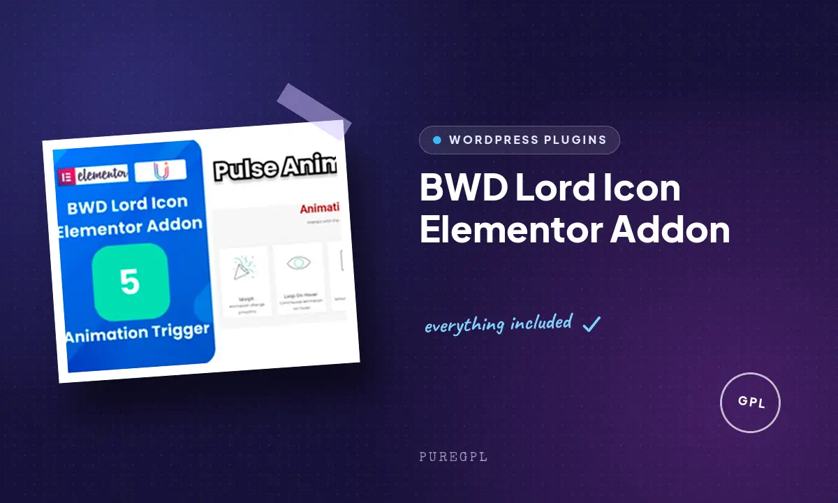 Codecanyon | BWD Lord Icon Elementor Addon