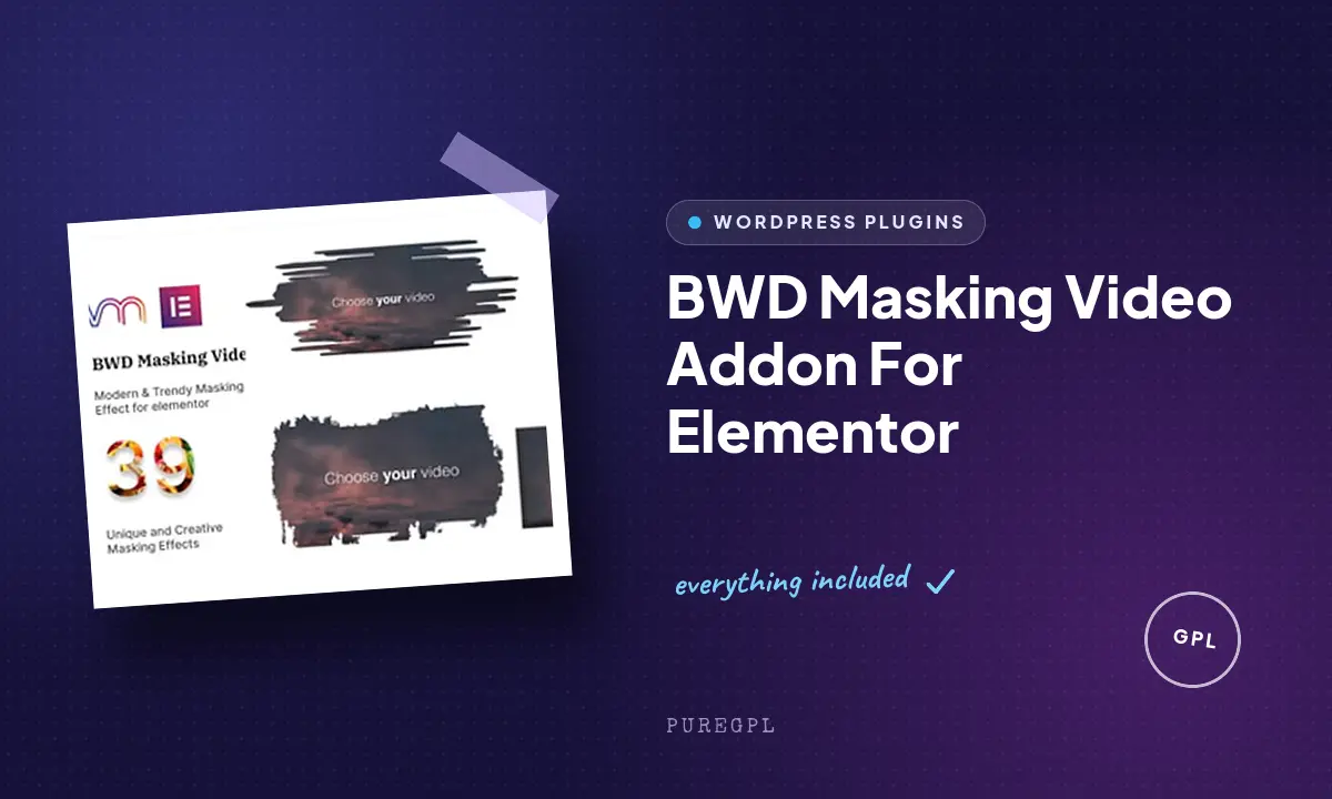 BWD Masking Video Addon For Elementor
