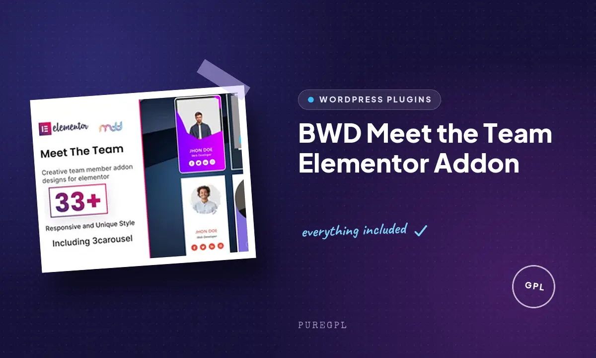 BWD Meet the Team Elementor Addon