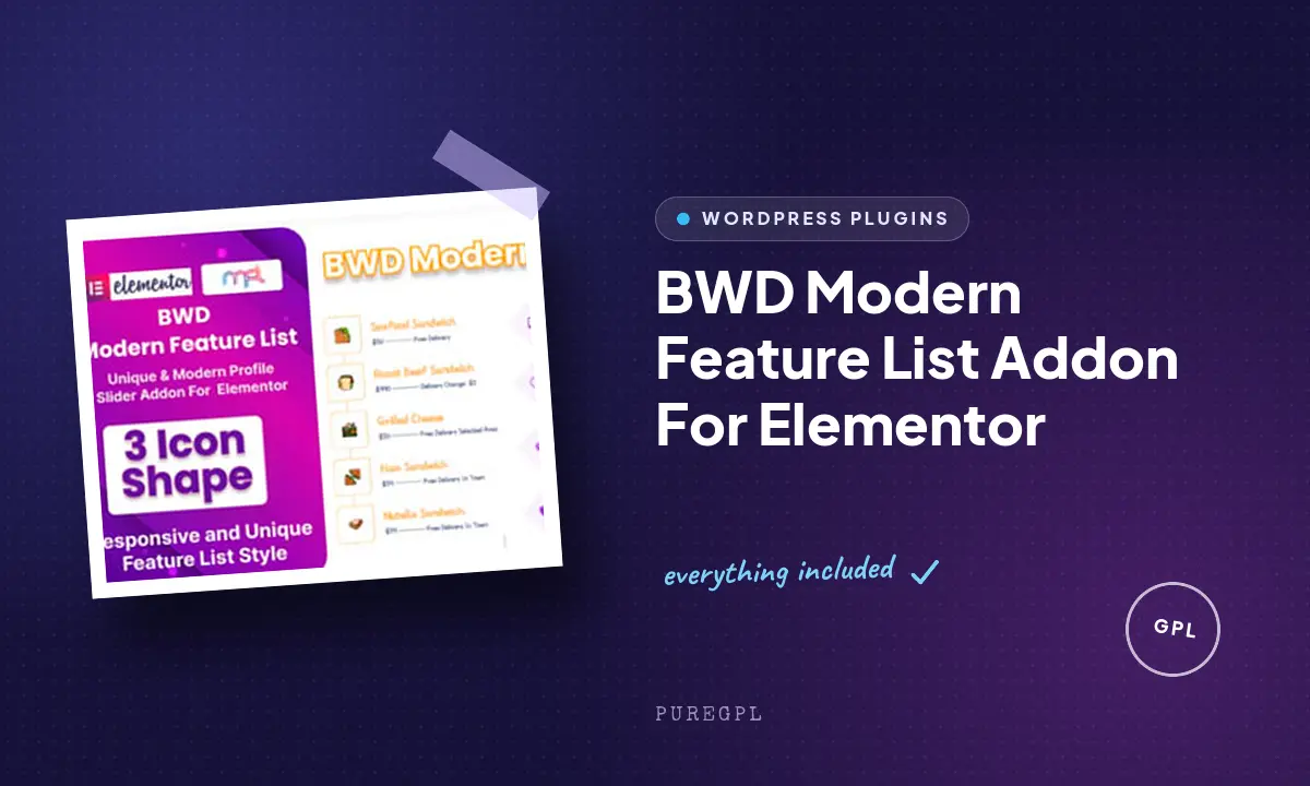 BWD Modern Feature List Addon For Elementor