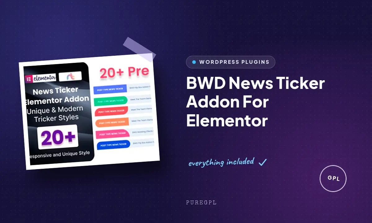 BWD News Ticker Addon For Elementor