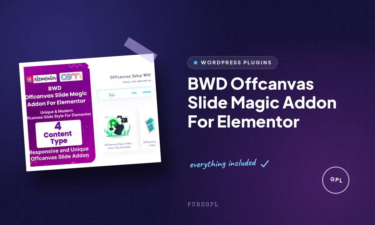 BWD Offcanvas Slide Magic Addon For Elementor