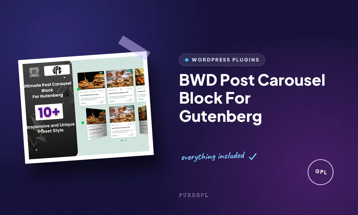 BWD Post Carousel Block For Gutenberg