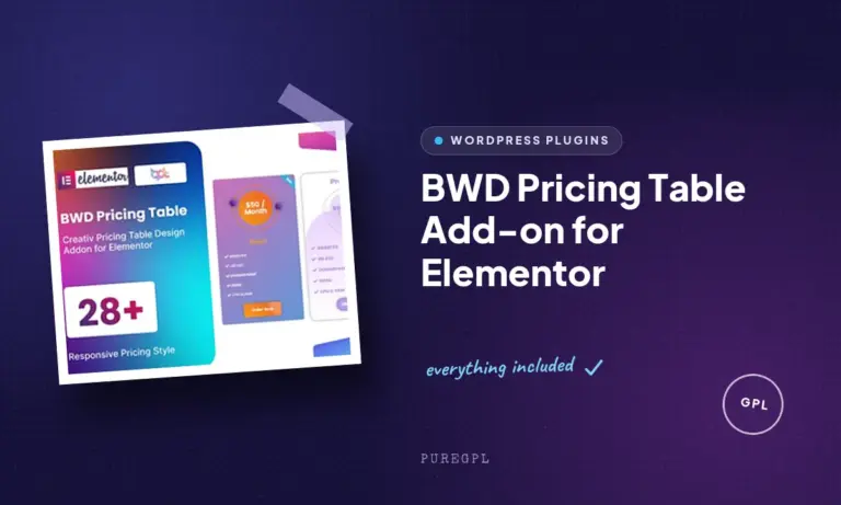 bwd pricing table add on for elementor