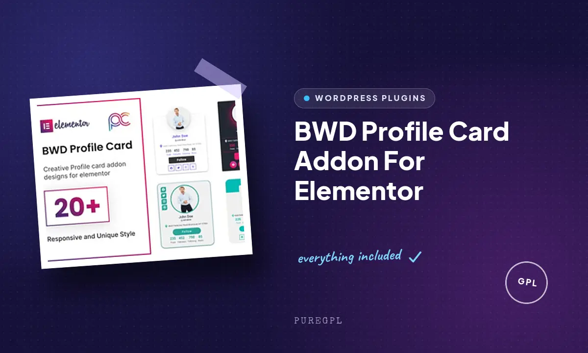 BWD Profile Card Addon For Elementor