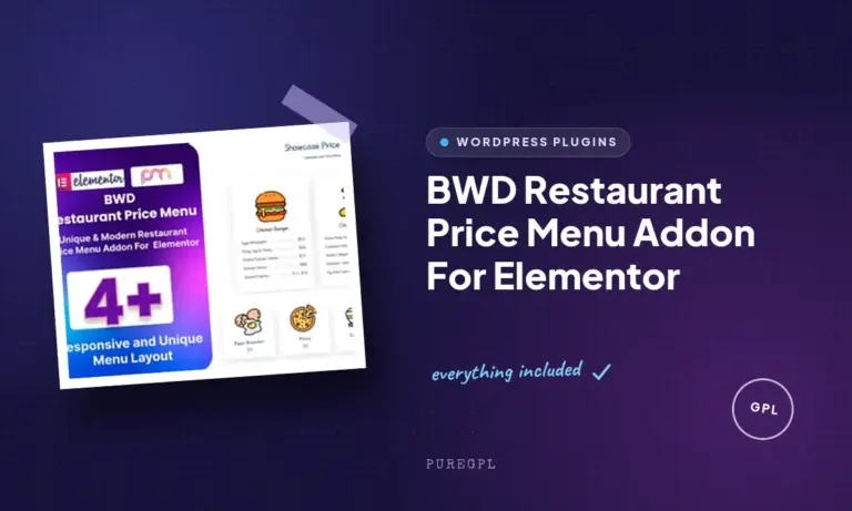 bwd restaurant price menu addon for elementor