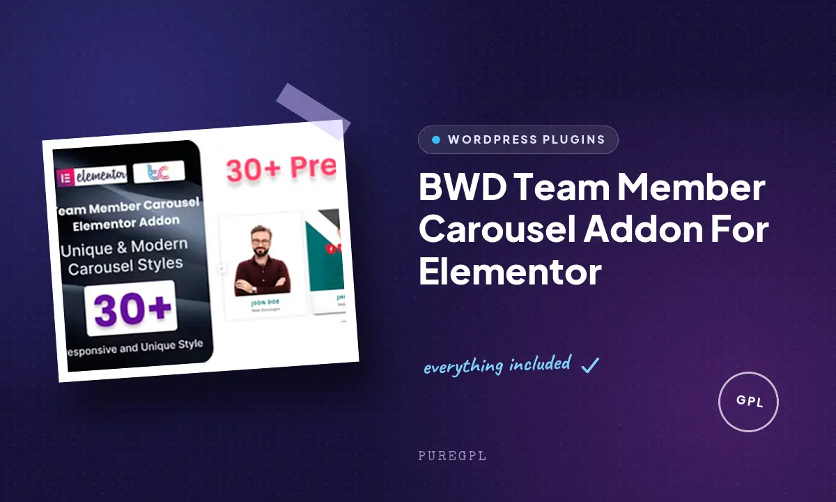 BWD Team Member Carousel Addon For Elementor