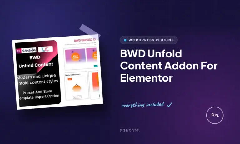 bwd unfold content addon for elementor
