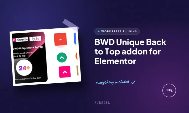 bwd unique back to top addon for elementor