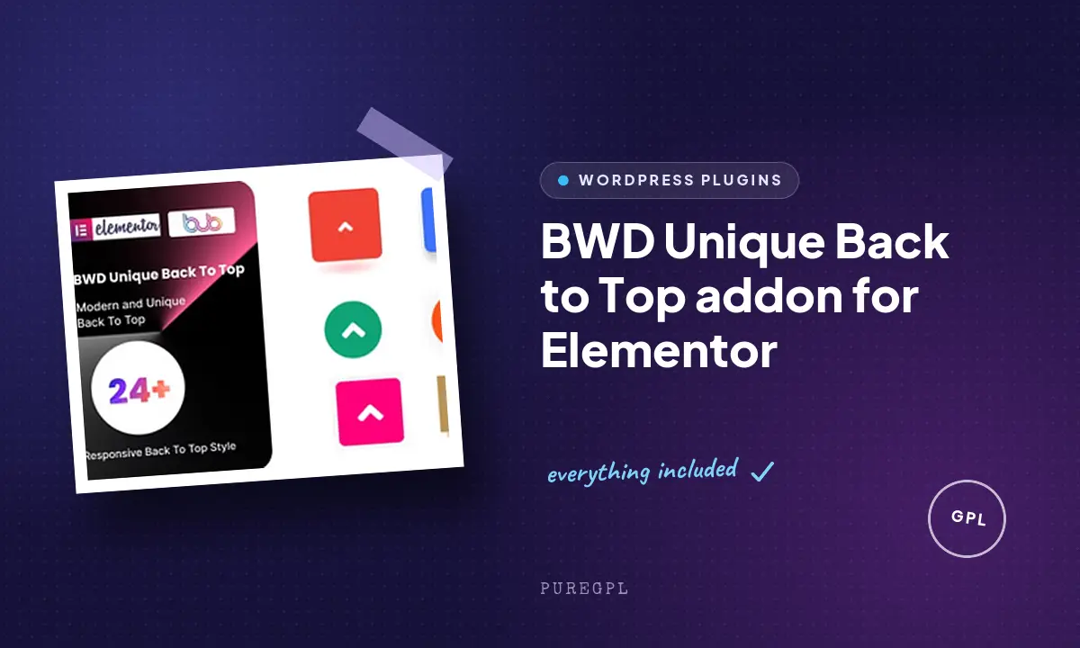 BWD Unique Back to Top addon for Elementor