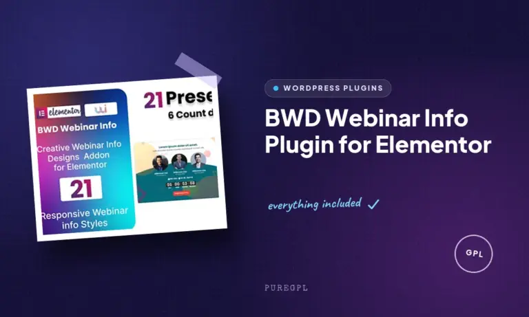 bwd webinar info plugin for elementor