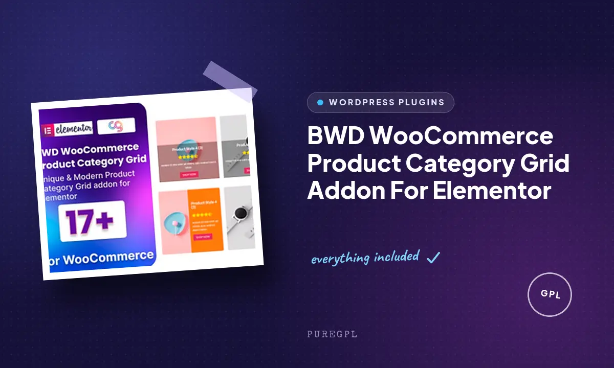 BWD WooCommerce Product Category Grid Addon For Elementor