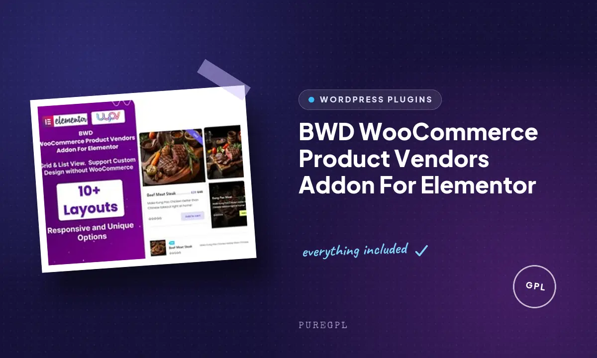 BWD WooCommerce Product Vendors Addon For Elementor